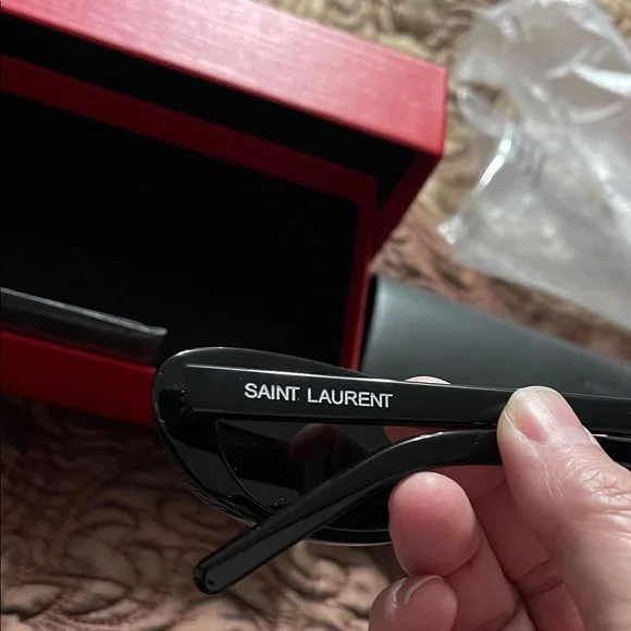 Yves Saint Laurent Black Rectangular Sunglasses